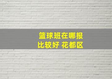 篮球班在哪报比较好 花都区